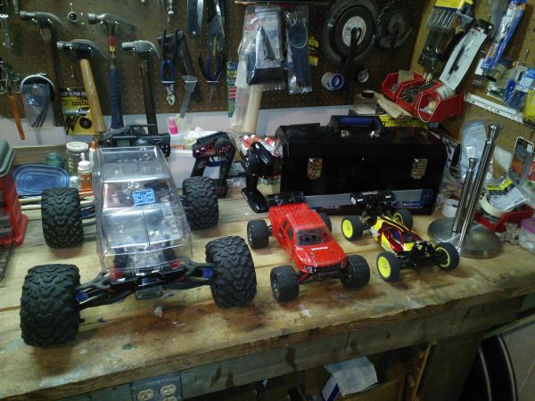 My cars (made a stand for them since then)